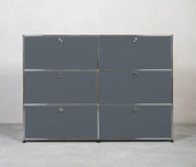 USM Haller | Highboard | 2x3 Fächer mit Klappen