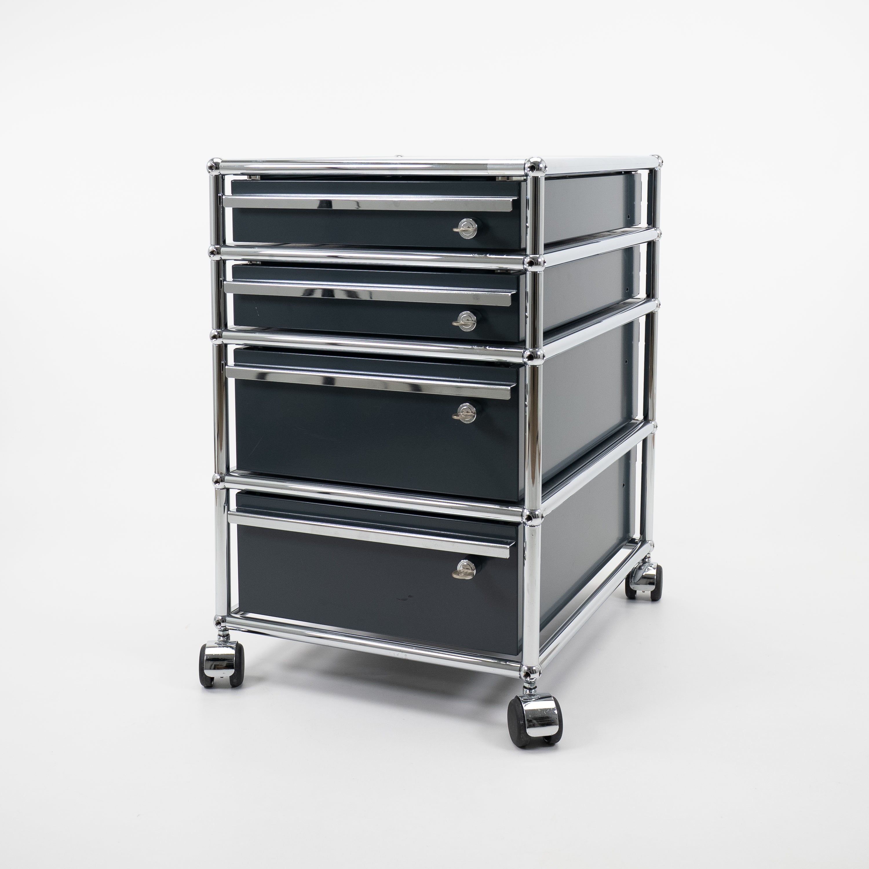 Rollcontainer4FaechermitSchloss-USM-B-Zustand-Antrazit-01.jpg