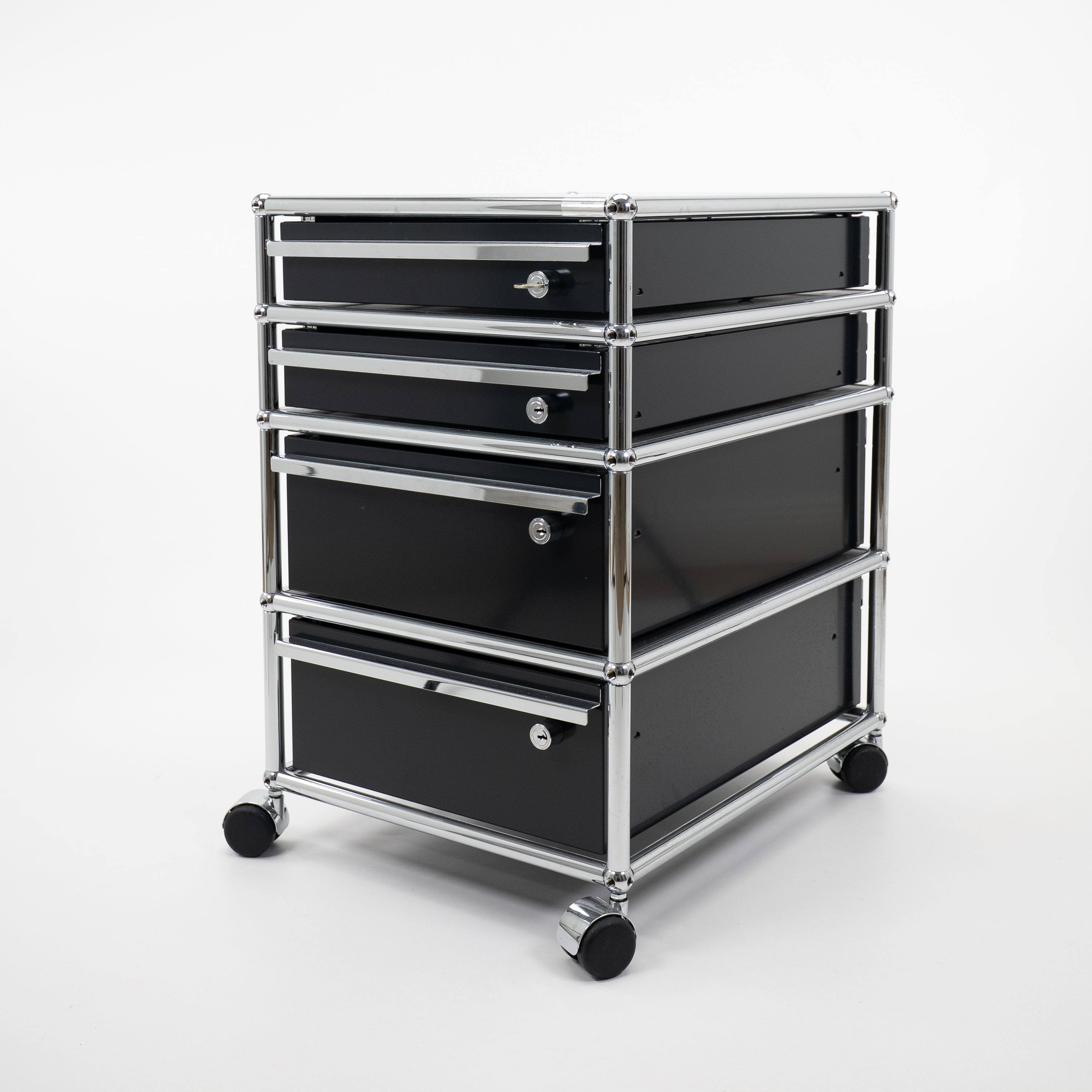 Rollcontainer4FaechermitSchloss-USM-B-Zustand-Schwarz-01.jpg